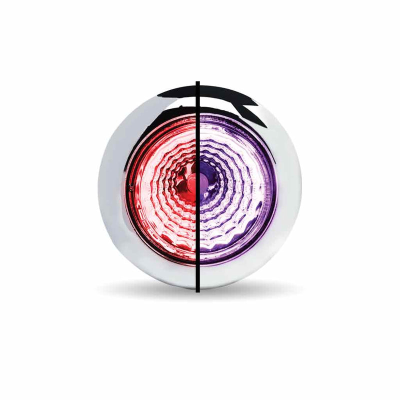 TRUX Mini Button Dual Revolution Red/Purple LED with Reflector & Silicone Locking Ring (1 Diode) TLED-BX1RP