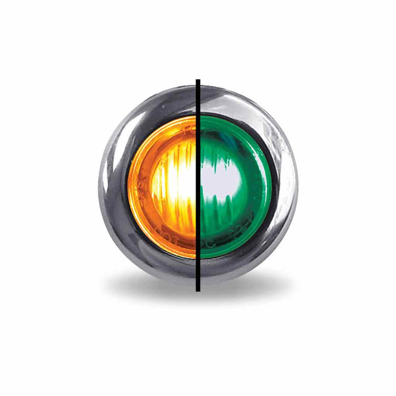 TRUX 3/4" Button Dual Revolution LED Light Amber/Green TLED-BX3AG