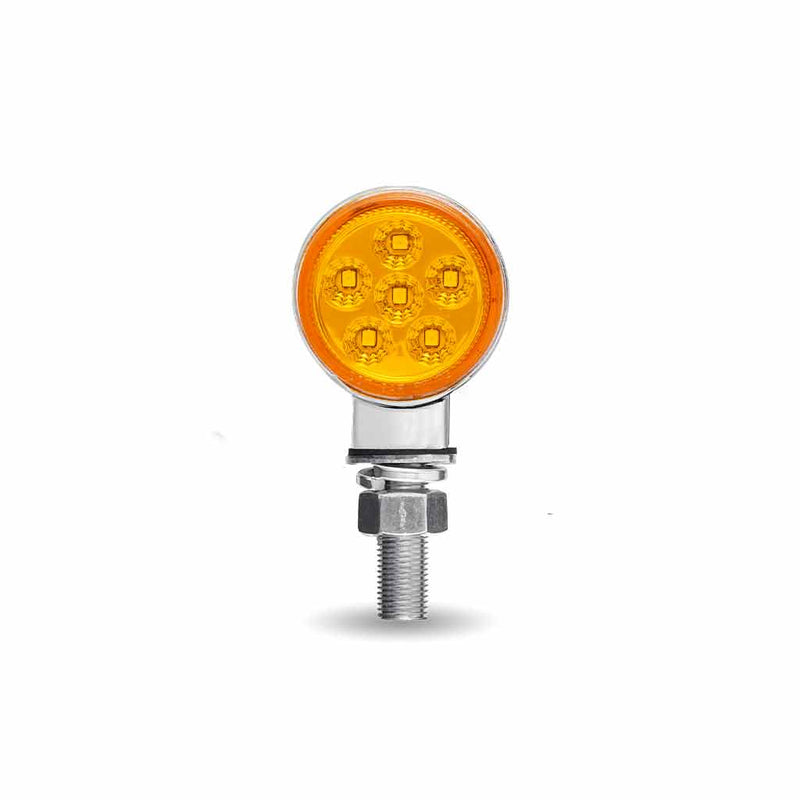 TRUX 1.8" Amber/Red Mini Double Face Round Marker Light with Reflector LEDs (12 Diodes) TLED-DL1X