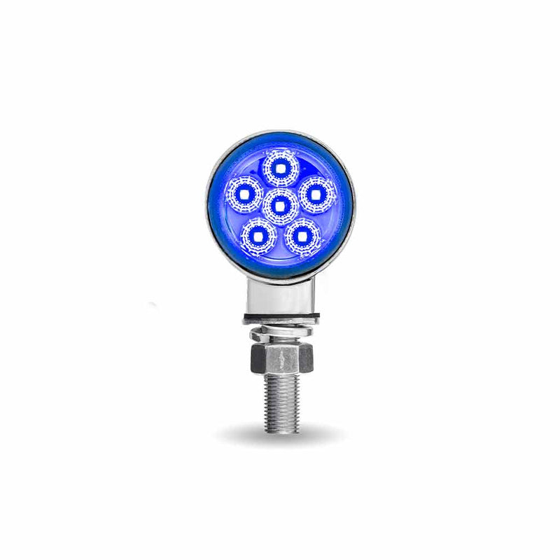 Trux Accessories TRUX Mini Round Double Face Amber/Red to Blue Marker Light (12 Diodes) - TLED-DL1XB