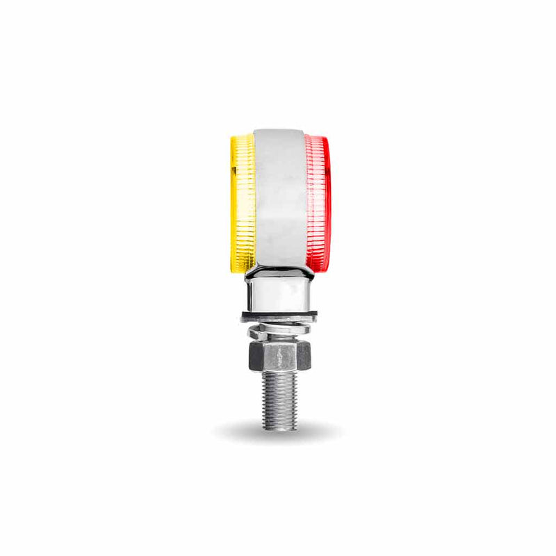 Trux Accessories TRUX 1.8" Clear Amber/Red Double Face Round Marker Light with Reflector LEDs - (12 Diodes) - TLED-DL1XC