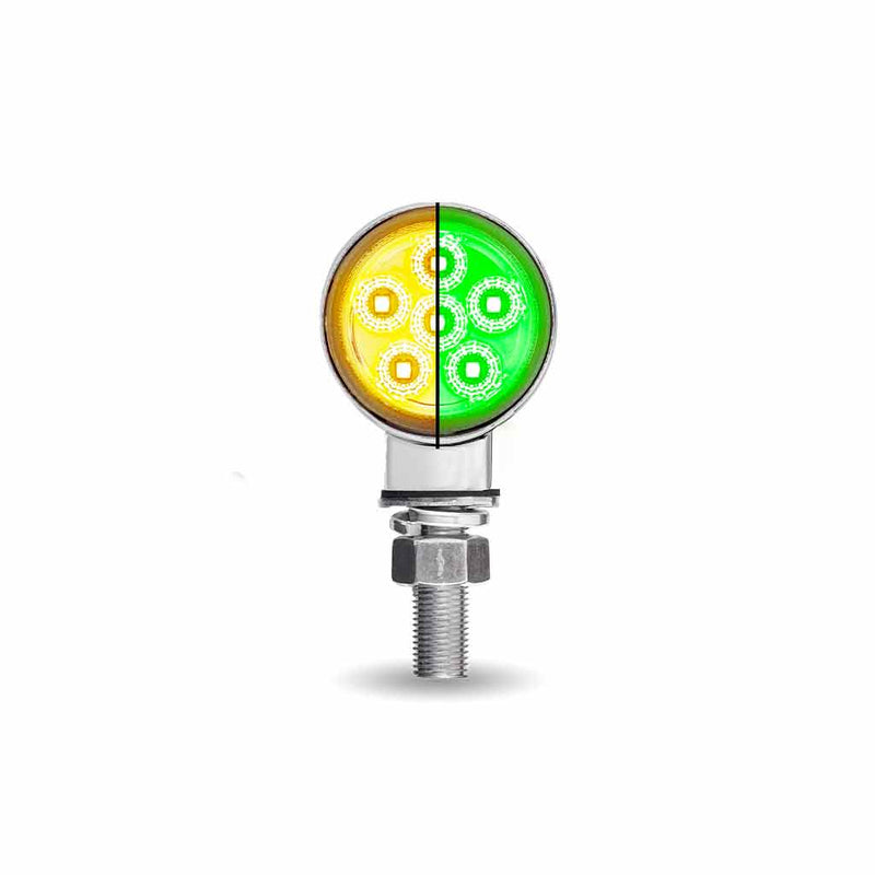 TRUX Mini Round Double Face Amber/Red to Green Marker Light (12 Diodes) TLED-DL1XG