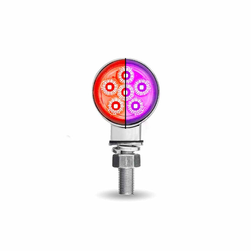 Trux Accessories TRUX Mini Round Double Face Amber/Red to Purple Marker Light (12 Diodes) - TLED-DL1XP