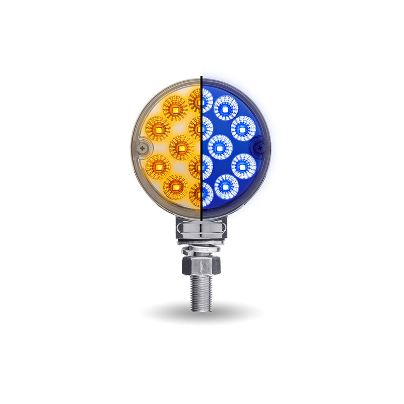 Trux Accessories Dual Revolution Amber/Red to Blue Mini Double Face Round Light TLED-DL3XB