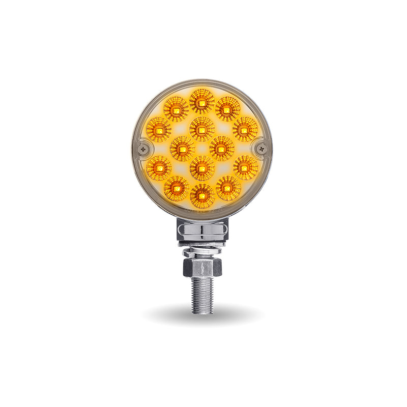 TRUX Clear Amber/Red Turn & Marker Double Face Round Light 3" Mini (28 Diodes) TLED-DL3XC