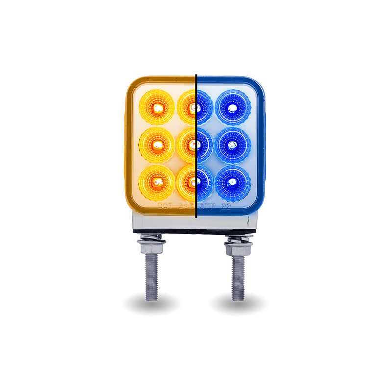 3" Mini Double Face Square Dual Revolution 2 Post Amber/Red/Blue TLED-DS3XB2