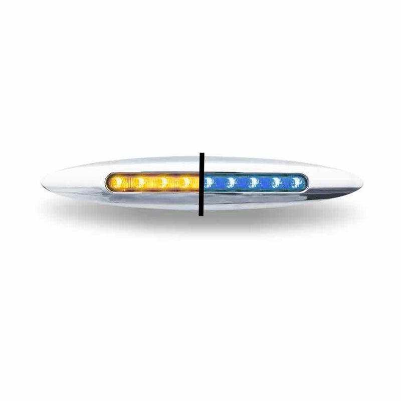 6" Slim Marker Dual Flatline Amber/Blue LED (9 Diodes) TLED-FX80
