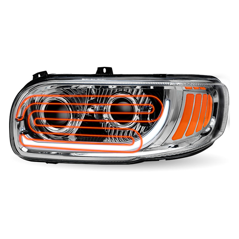 Peterbilt Heated LED Projector Headlight Assembly Chrome (Driver Side) TLED-H114
