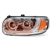 Trux Accessories Peterbilt Heated LED Projector Headlight Assembly - Chrome (Driver Side)