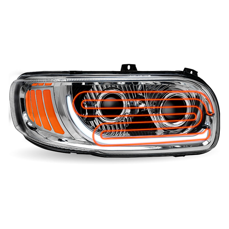 Peterbilt Heated LED Projector Headlight Assembly Chrome (Passenger Side) TLED-H115