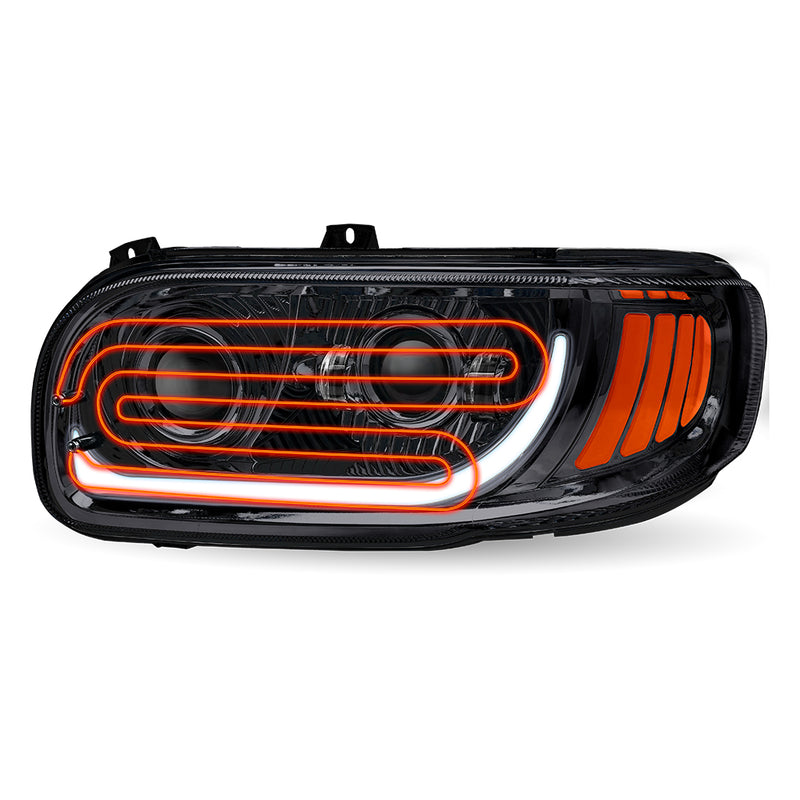 Peterbilt Heated LED Projector Headlight Assembly Black (Driver Side) TLED-H116