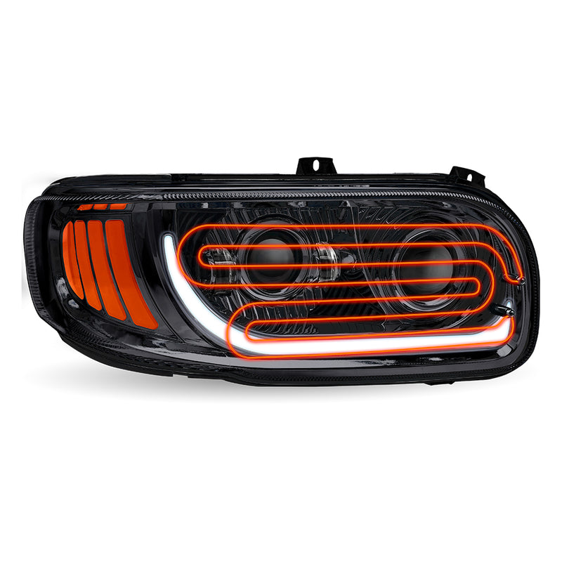 Peterbilt Heated LED Projector Headlight Assembly Black (Passenger Side) TLED-H117