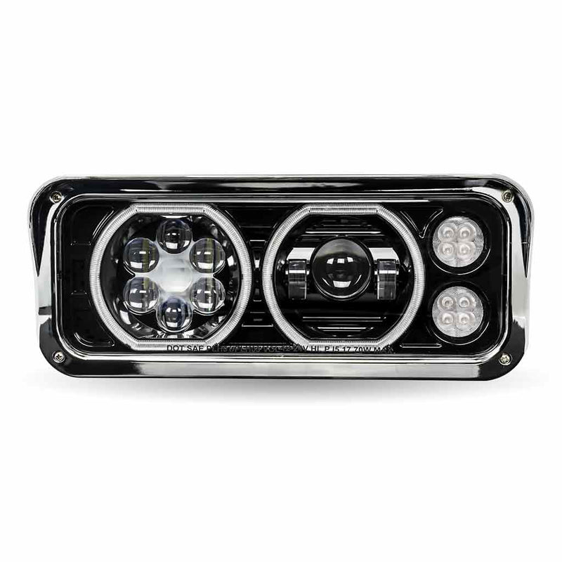 Trux Accessories Rectangular Halo LED Projector Headlight Assembly Black (Driver Side) TLED-H122