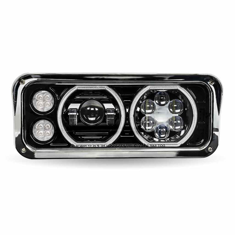 Trux Accessories Rectangular Halo LED Projector Headlight Assembly Black (Passenger Side) TLED-H123