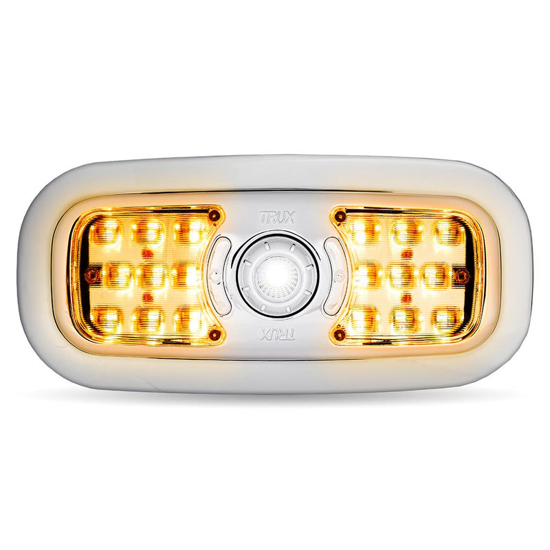 Trux Accessories TRUX LED Interior Projector 7-Color Dome and Map Light for Peterbilt - (Chrome) - TLED-IR10