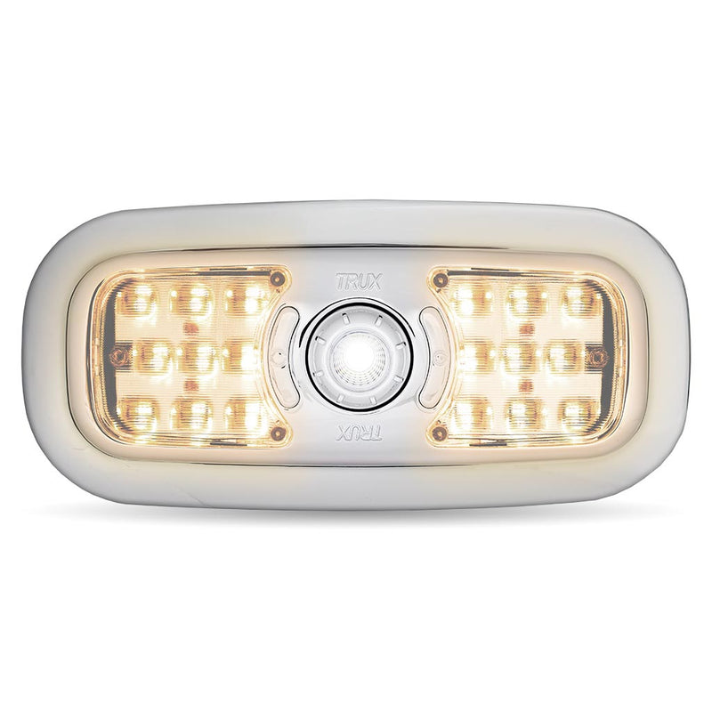 Trux Accessories TRUX LED Interior Projector 7-Color Dome and Map Light for Peterbilt - (Chrome) - TLED-IR10