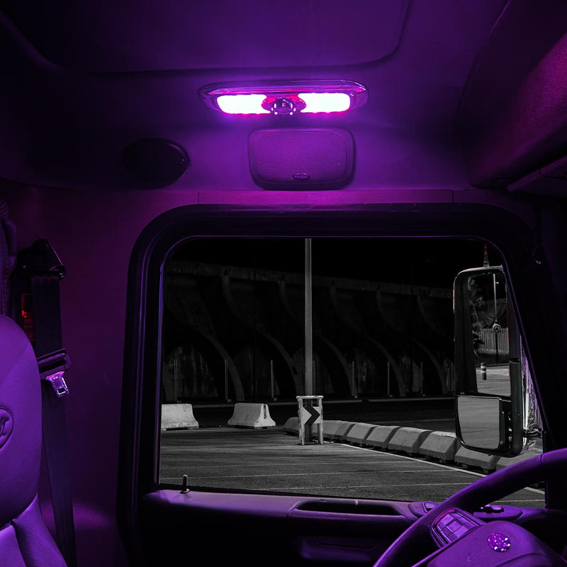 Trux Accessories TRUX LED Interior Projector 7-Color Dome and Map Light for Peterbilt - (Chrome) - TLED-IR10