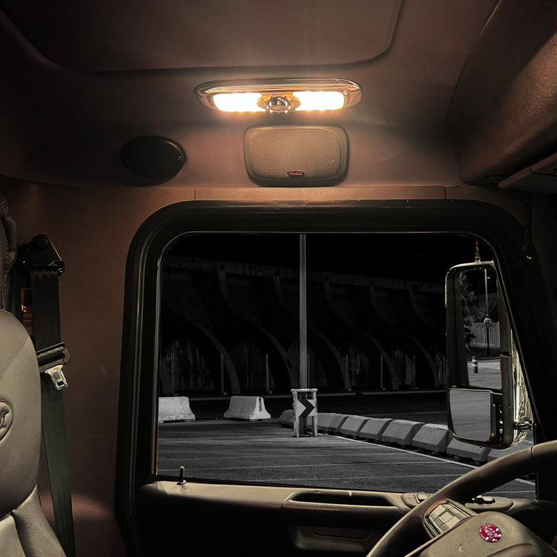Trux Accessories TRUX LED Interior Projector 7-Color Dome and Map Light for Peterbilt - (Chrome) - TLED-IR10