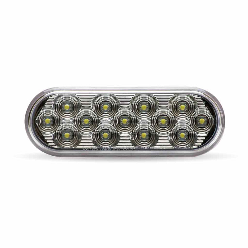TRUX Oval Mirror Clear Amber Light 13 Diodes TLED-OBMCA