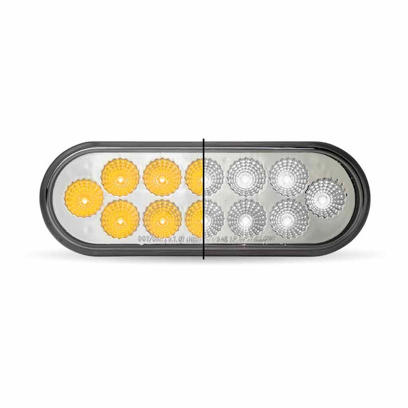 Trux Accessories Oval Dual Amber/White Stop, Turn, Tail LED Light TLED-OX60A