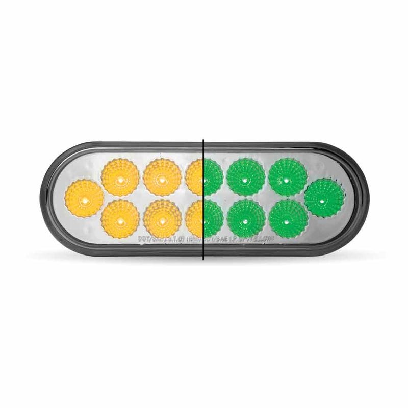 Trux Accessories 6" Oval Dual Revolution Amber/Green LED Light TLED-OXAG