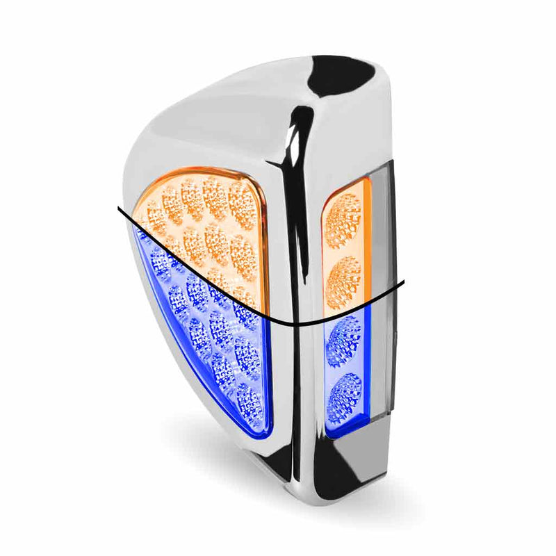 Peterbilt Side Headlight Triangle Dual Revolution Amber/Blue LED (24 Diodes) TLED-PSHXB