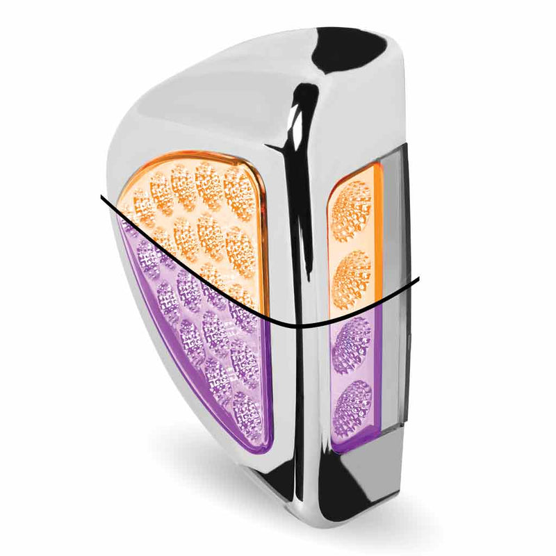 Peterbilt Side Headlight Triangle Dual Revolution Amber/Purple LED (24 Diodes) TLED-PSHXP