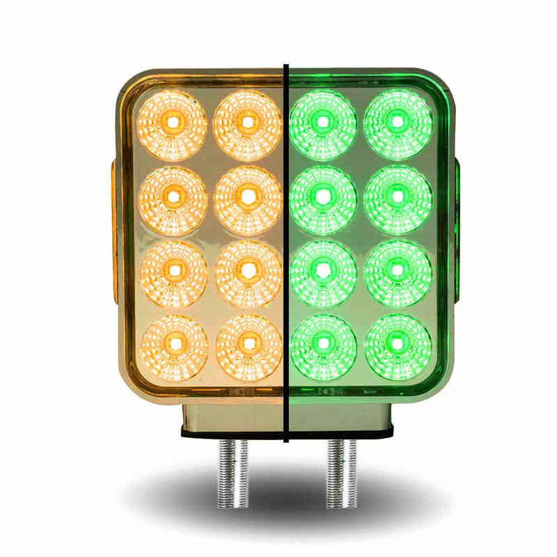 Trux Accessories Dual Revolution Double Face Double Post Square LED (Amber/Red/Green) (44 Diodes) TLED-SDXG