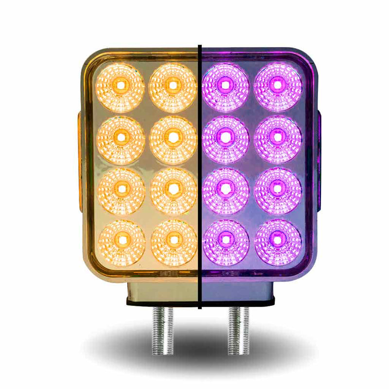 TRUX Dual Revolution Double Face Double Post Square LED (Amber/Red/Purple) (44 Diodes) TLED-SDXP