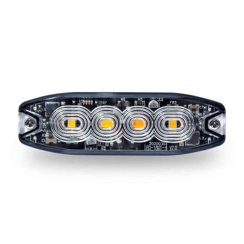 Trux Accessories Amber/White LED Class 1 Low Profile Warning Strobe TLED-W34AW