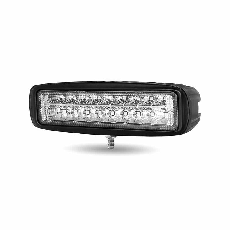 Trux Accessories Universal White Rectangular High Powered LED Work Lamp with Amber Strobe (18 Diodes) TLED-W4