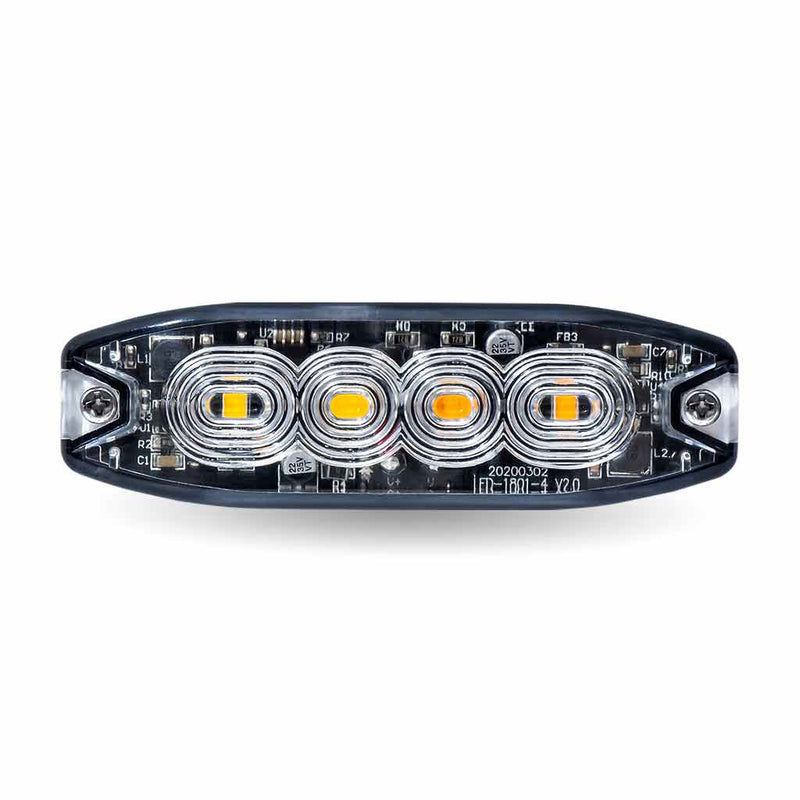 Trux Accessories Dual Color Slim Surface Mount Directional Strobe Light (Amber/White) TLED-W44AW