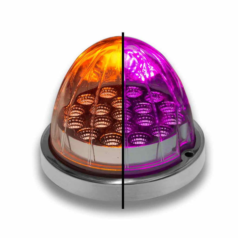 TRUX Dual Revolution Amber/Purple Watermelon LED with Reflector Cup & Lock Ring (19 Diodes) TLED-WXAP