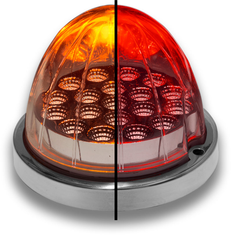 TRUX Dual Revolution Amber/Red Watermelon LED with Reflector Cup & Lock Ring (19 Diodes) TLED-WXAR