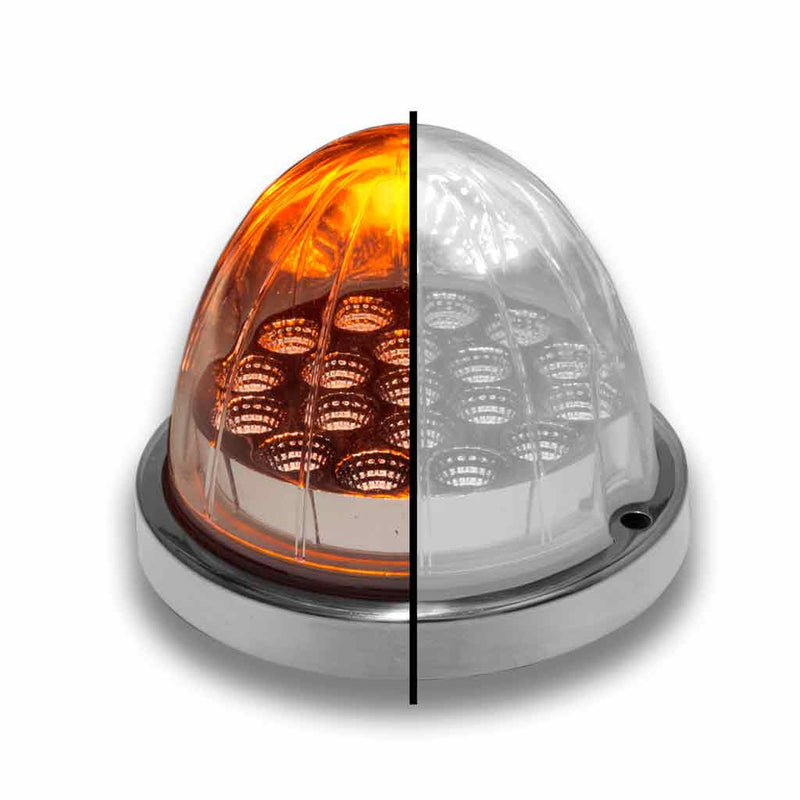 TRUX Dual Revolution Amber/White Watermelon LED with Reflector Cup & Lock Ring (19 Diodes) TLED-WXAW