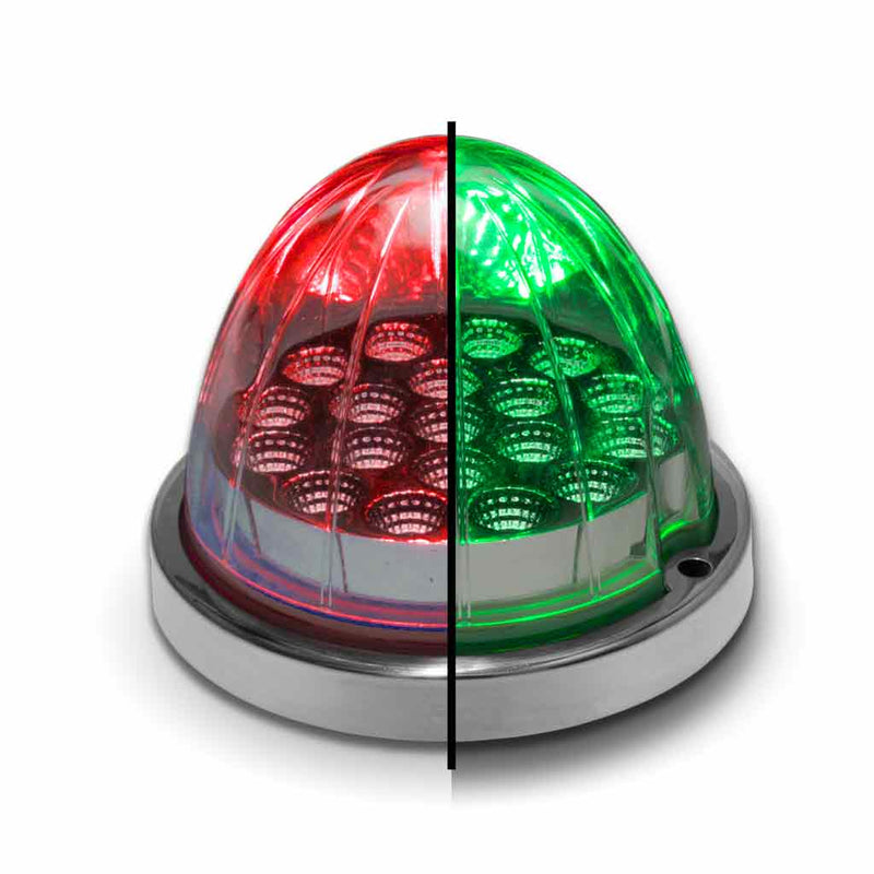 TRUX Dual Revolution Red/Green Watermelon LED with Reflector Cup & Lock Ring (19 Diodes) TLED-WXRG