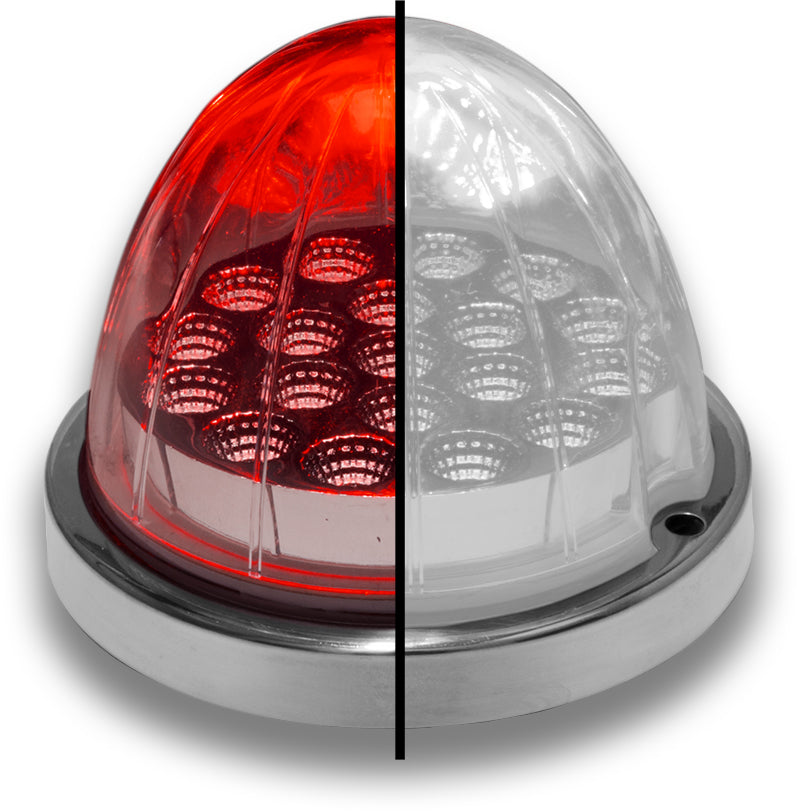 TRUX Dual Revolution Red/White Watermelon LED with Reflector Cup & Lock Ring (19 Diodes) TLED-WXRW