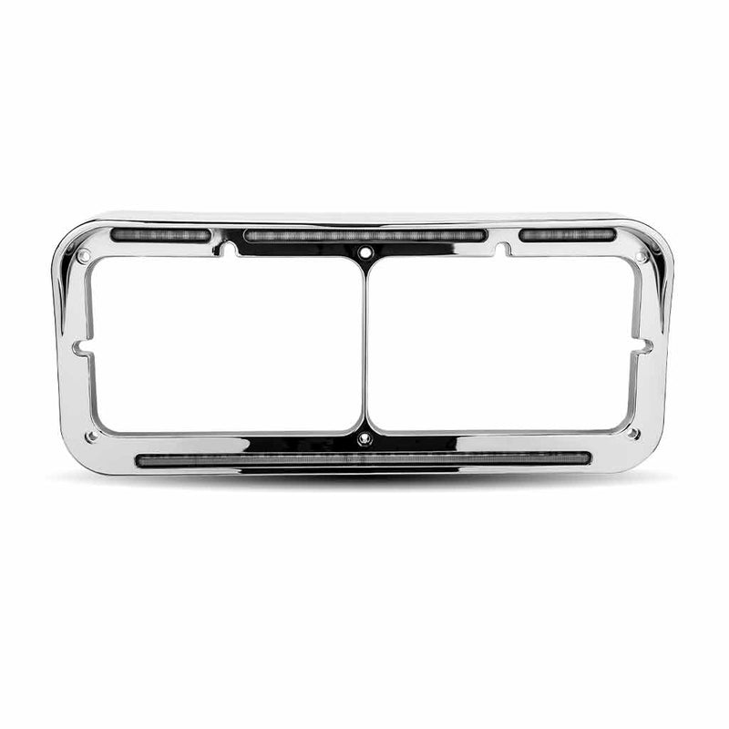 TRUX Universal Rectangular Flatline Headlight Bezel Clear Amber TU-1029
