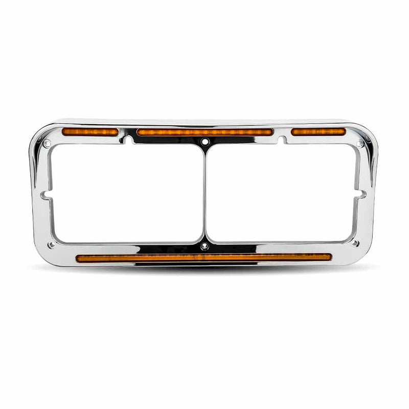 TRUX Universal Rectangular Flatline Headlight Bezel Amber TU-1029A