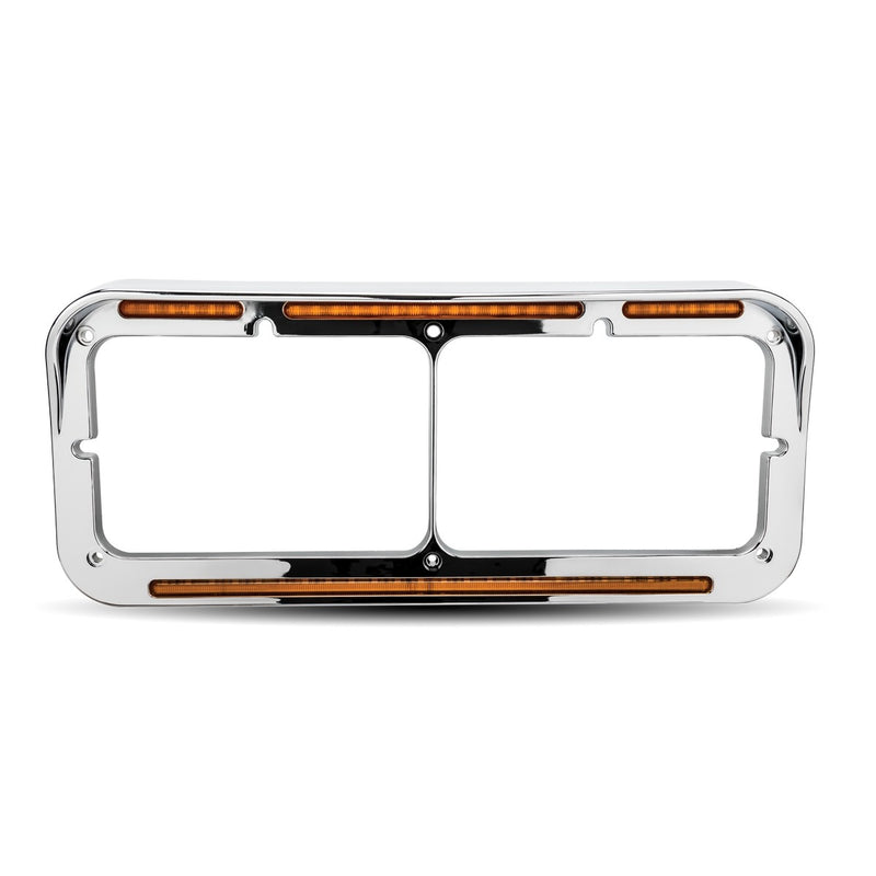 Trux Accessories TRUX Universal Rectangular Flatline Headlight Bezel - Clear Amber - TU-1029