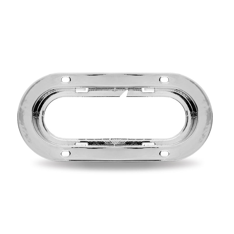 Trux Accessories 6" Oval Chrome Plastic Flange Mount Security Lock Bezel for 650 Series LEDs TU-650FC