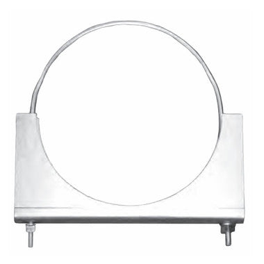 Grand Rock 6" Clamp; Round Bolt, Welded DBL. Saddle, Zinc
