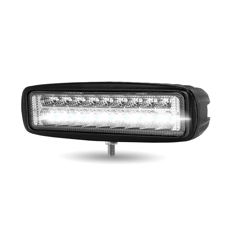 Trux Accessories Universal White Rectangular High Powered LED Work Lamp with Amber Strobe (18 Diodes)