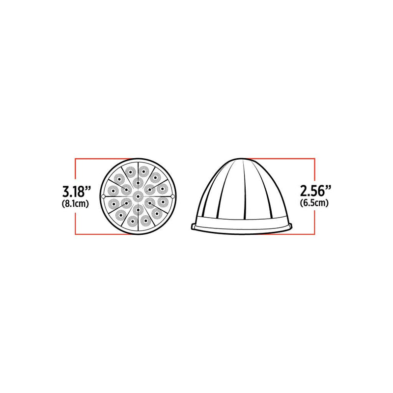 Trux Accessories TRUX  Clear/Amber Watermelon Clearance and Marker Light - 19 Diodes - TLED-WCA