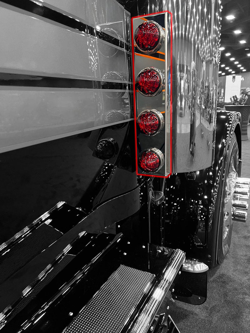 Iowa Customs Peterbilt 589 Air Breather Panel - Strapless Design - Back Side IC167061