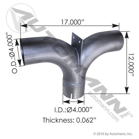 Automann 4 inch Tee Exhaust Pipe 562.U44STA