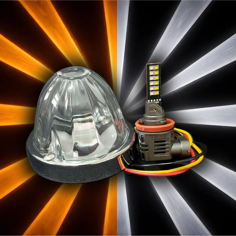 InfinityBEAM Dual Color White to Amber H11 Star Pattern Glass Watermelon Light BTP-ICAW