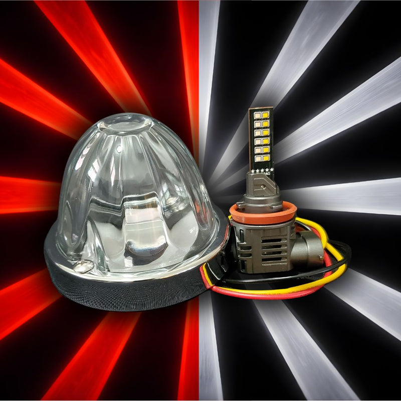 InfinityBEAM Dual Color White to Red H11 Star Pattern Glass Watermelon Light BTP-ICRW