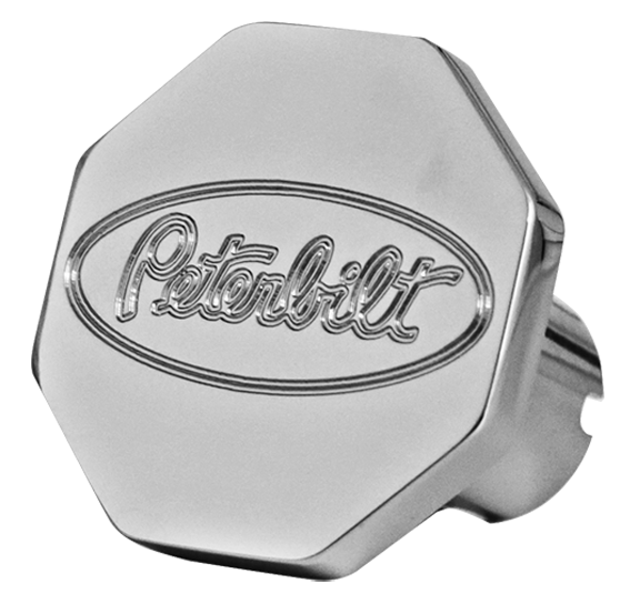 Custom Knobs Peterbilt Logo Octagon Knob - Chrome