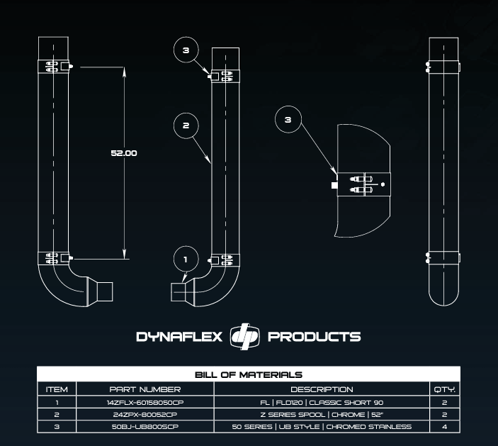 Dynaflex Freightliner Classic Exhaust Kit